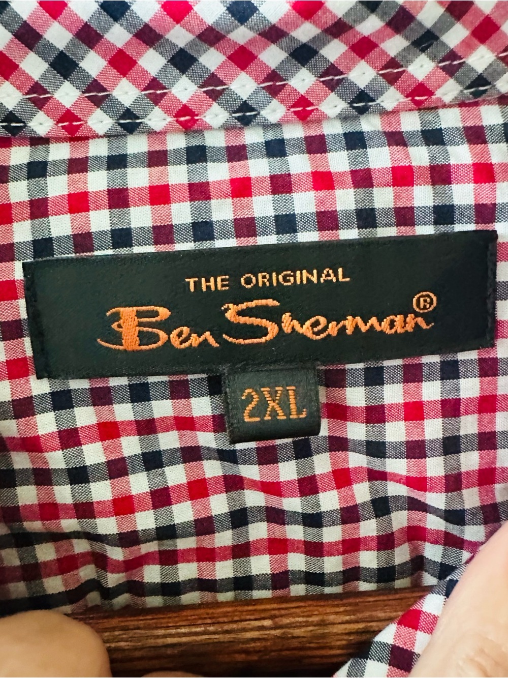 Ben Sherman Red, Navy & White Gingham Button-Down Shirt